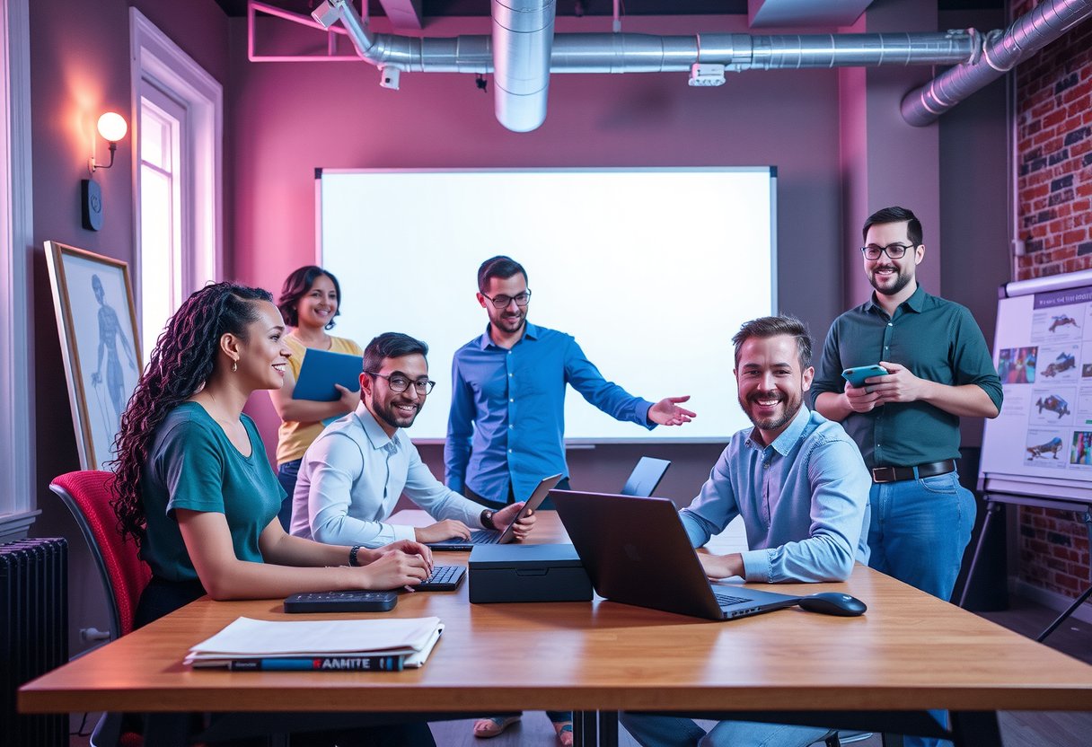 Team collaborating on game development